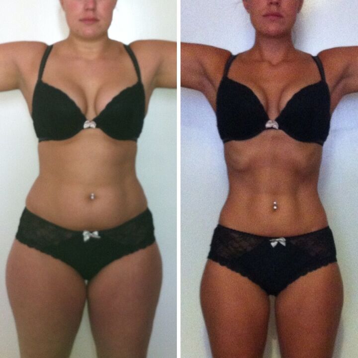 Το αποτέλεσμα ενός κοριτσιού να χάσει βάρος σε μια εβδομάδα με τη βοήθεια της διατροφής και της άσκησης